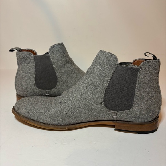 Polar Fox Barrett Gray Men's Chelsea Slip-on Mid-Top Wool Ankle Boots Sz 11 - Picture 4 of 11